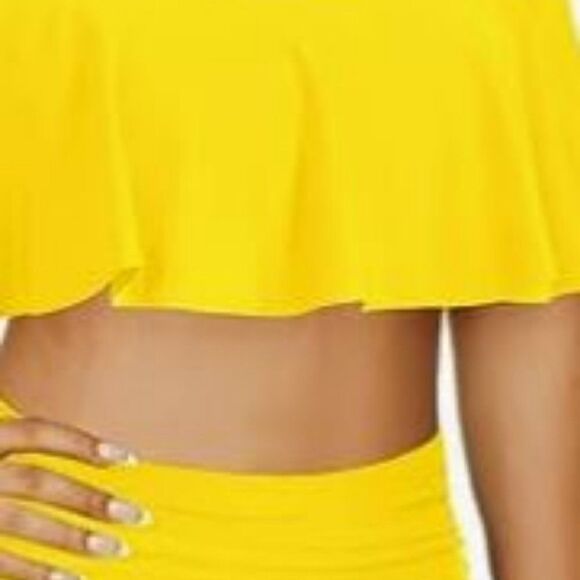 Daci Plus Size Bikini High Waisted Ruffle Two Piece Swimsuits Tummy Control - Picture 2 of 5